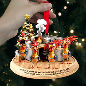 Office Chaos Chicken Acrylic Ornament - Personalized Gift For Coworkers 03QHLU111125 - Ornament - GoDuckee