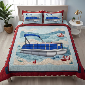 Personalized Gifts For Pontoon Lover Quilt Bed Set, For Lake House Bedroom 02qhti240125 - Blanket - GoDuckee