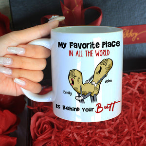 My Favorite Place In A The World, Gift For Couple, Personalized Mug, Naughty Nut Couple Mug, Couple Gift - Coffee Mug - GoDuckee