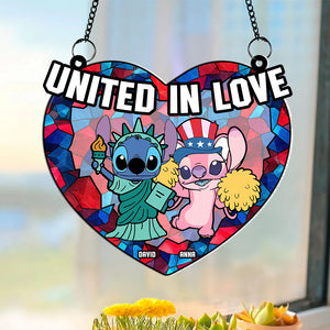 Personalized Gifts For Couple Suncatcher Window Hanging Ornament 04katn040624 - Ornaments - GoDuckee