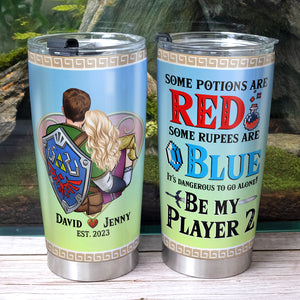 Romantic Couple, Personalized Tumbler, It's Dangerous To Go Alone, Gifts For Couple, 01qhpo200723hh - Tumbler Cup - GoDuckee