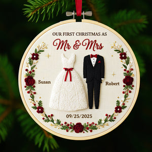 Couple Wedding Christmas Ornament Personalized Gifts For Couple 10PGDT041125 - Ornament - GoDuckee