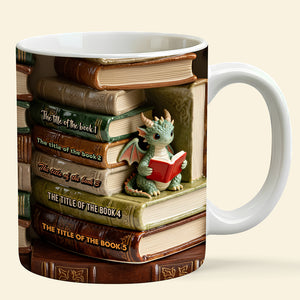 Dragon Reading Book Coffee Mug- Personalized Gifts For Book Lovers 08OHDT301225 - Coffee Mug - GoDuckee