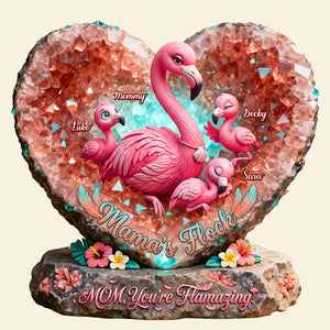 Flamigo Mom And Kids Heart Shape Acrylic Plaque - Personalized Gifts For Mother's Day Plaque 02HUDT030426 - Shaped Plaques - GoDuckee