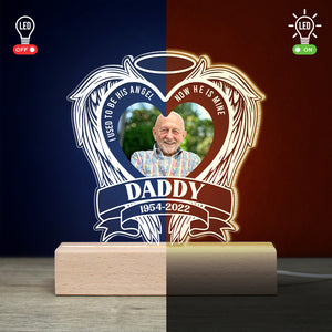 I Used To Be His Angel Now He Is Mine - Custom Heaven Led Light - Gift For Family - Led Night Light - GoDuckee