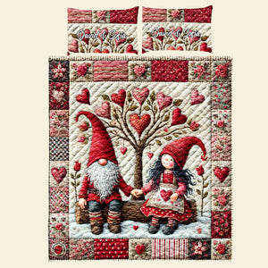 Romantic Couple Heart Quilt Bedding Set Special Line 04XQMH070125 - Blanket - GoDuckee