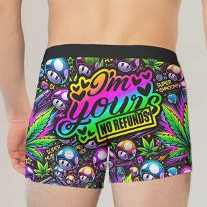 Personalized Gifts For Him Men's Boxers, Weed And Super Mushroom 01TGLU060125 - Boxer Briefs - GoDuckee