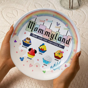Personalized Gifts For Mom Ceramic Plate For Kitchen Decor, Cute & Magical Cupcakes 04qhtn260325qnpa - Ceramic Round Plate - GoDuckee