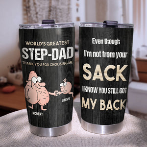World's Greatest Step-Dad Personalized Tumbler, Gift For Dad, Father's Day Gift - Tumbler Cup - GoDuckee