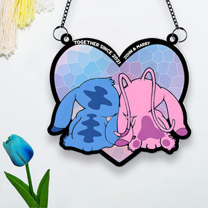 Personalized Gifts For Couple Suncatcher Window Hanging Ornament 02XQMH110624 - Ornaments - GoDuckee