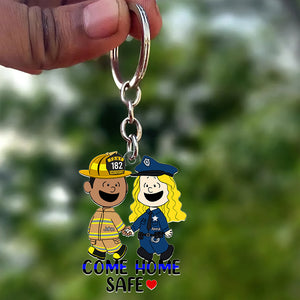 Personalized Gifts For Couple Keychain, Come Home Safe Custom Job Costume 02QHQN130125 - Keychains - GoDuckee