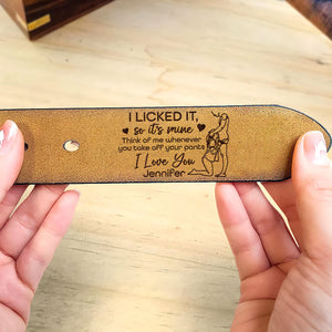 Personalized Gifts For Couple Secret Message Men's Belt 01toqn060624 - Belts - GoDuckee