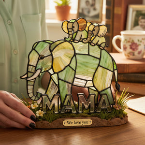 Elephant Family - Acrylic Plaque - Personalized Gifts For Mom 04HYTA290126 - Shaped Plaques - GoDuckee