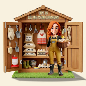 Chicken Girl Acrylic Plaque Personalized Gifts For Farmers 04OHDT160625 - Shaped Plaques - GoDuckee