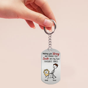 Making You Horny, Gift For Couple, Personalized Keychain, Funny Stick Couple Keychain, Couple Gift - Keychains - GoDuckee