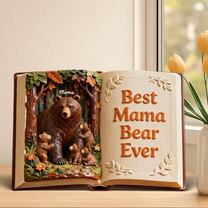 Mama Bear Acrylic Plaque - Personalized Gifts For Mom 01TOQN300126 - Shaped Plaques - GoDuckee