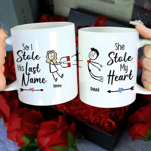 Gift For Couple, Personalized Mug, Stick Couple Coffee Mug, Couple Gift - Coffee Mug - GoDuckee