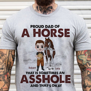 Proud Dad Of A Horse- Gift For Dad- Personalized Shirt- Father's Day Shirt- Horse Dad Shirt - Shirts - GoDuckee