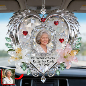 Miss The Angel In Heaven Car Hanging Ornament, Personalized Keepsake To Remember Loved One 04qhqn120126 - Ornament - GoDuckee