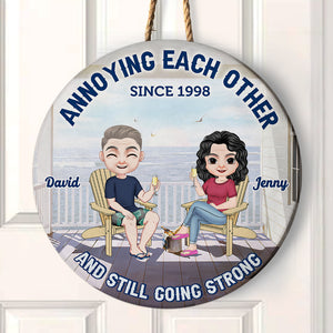 Annoying Each Other, Couple Gift, Personalized Wood Sign, Drinking Couple Wood Sign, Anniversary Gift - Wood Sign - GoDuckee