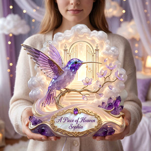 Memorial Hummingbird Acrylic Light Box - Personalized Gifts For Memorial 02tydh090626 - Light Box - GoDuckee