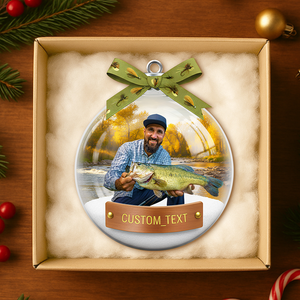 Custom Photo Gifts For Fishing Lovers Christmas Ornament 01hydt051125 - Ornament - GoDuckee