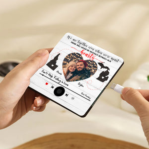 Custom Music & Photo For Couple Music Fridge Magnet Long Distance 04XQLU271224 - Fridge Magnet - GoDuckee