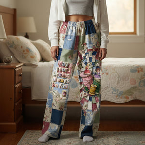 Cozy Patchwork Pajama Pants - Gift For Sewing Lovers 05PALU051225 - Pajama Pant - GoDuckee