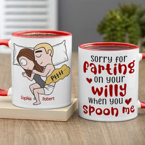Sorry For Farting When You Spoon Me - Personalized Coffee Mug - Gifts For Couple - Funny Couple Mug - Coffee Mug - GoDuckee