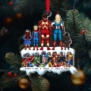 Gift For Family, Personalized Acrylic Ornament, Super Family Ornament, Christmas Gift 01NAHN151123TM - Ornament - GoDuckee