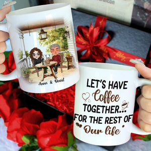 Let's Have Coffee Together For The Rest Of Our Life, Personalized Coffee Mug, Anniversary Couple Gift - Coffee Mug - GoDuckee