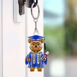 Bear Acrylic Keychain Personalized Gifts For Graduate Student 01natn230425 - Keychains - GoDuckee