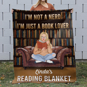 I'm Not A Nerd I'm Just A Book Lover- Personalized Blanket- Gift For Book Lover- Book Lover Blanket - Blanket - GoDuckee
