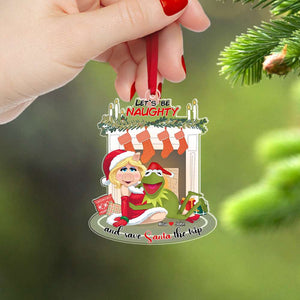 Let's Be Naughty Personalized Ornament - Custom Shape Ornament -PW-CSO-ACRYLIC-02QHPU141023 - Ornament - GoDuckee