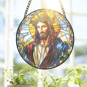 Gifts For Christian Jesus Stained Glass 01huqn060325 - Ornament - GoDuckee
