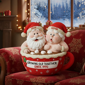 Funny Old Couple Pillow - Personalized Gifts For Couple Christmas Pillow 04OHTN111125 - Pillow - GoDuckee