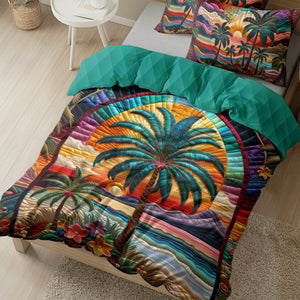 Coastal Scenery Quilt Bed Set 04HULU210125 - Blanket - GoDuckee