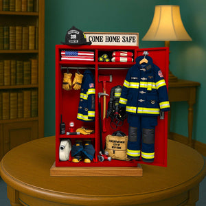 Firefighter’s Gear Locker Acrylic Plaque - Personalized Gifts For Firefighter 04QHTN060625 - Shaped Plaques - GoDuckee