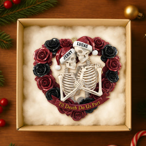 Personalized Gifts For Couple Christmas Skull Couple Ornament 02natn111025 - Ornament - GoDuckee