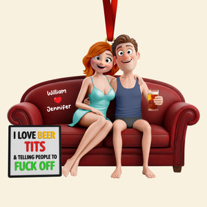 Naughty Couple Christmas Ornament - Personalized Gifts For Couple 10kiqn151125 - Ornament - GoDuckee