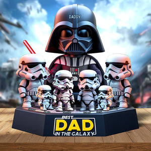 Personalized Gifts For Dad Acrylic Plaque, Best Dad In The Galaxy - Shaped Plaques - GoDuckee