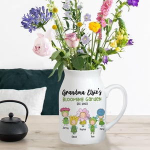 Personalized Gifts For Grandma Flower Vase Blooming Garden Mother's Day Gifts - Flower Vase - GoDuckee