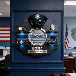 Police Appreciation Acrylic Clock – Personalized Gifts For Police Officers 01toqn271225 - Hanging Wall Clock - GoDuckee