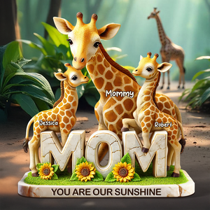 Giraffe Mom Plaque - Personalized Gifts For Mom 02hupu210425 - Shaped Plaques - GoDuckee