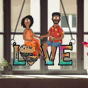 Personalized Gifts For Couple Window Hanging Suncatcher Ornament 03OHMH080225PA - Ornament - GoDuckee