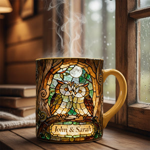 Owl Couple Valentine Coffee Mug - Personalized Gifts For Couple 03hyta160126 - Coffee Mug - GoDuckee