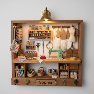 Sewing Nook Key Hanger - Personalized Gift For Sewing Lover 01HYTN111225 - Wood Sign - GoDuckee