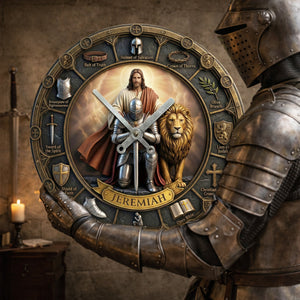 Kneeling Knight Acrylic Hanging Wall Clock - Personalized Gifts For Christian 01hulu060326 - Hanging Wall Clock - GoDuckee