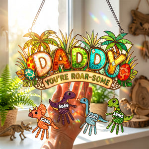 Tiny Roarsome Dino Kids Suncatcher Ornament - Personalized Gifts For Dad 01PADH290426 - Ornament - GoDuckee
