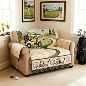 Golf Course Quilted Sofa Cover - Personalized Gifts For Golfers 06NALU300126 - Sofa Cover - GoDuckee
